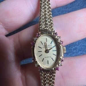 Vintage Gruen Precision Gold, Ruby & Diamond Women's Watch